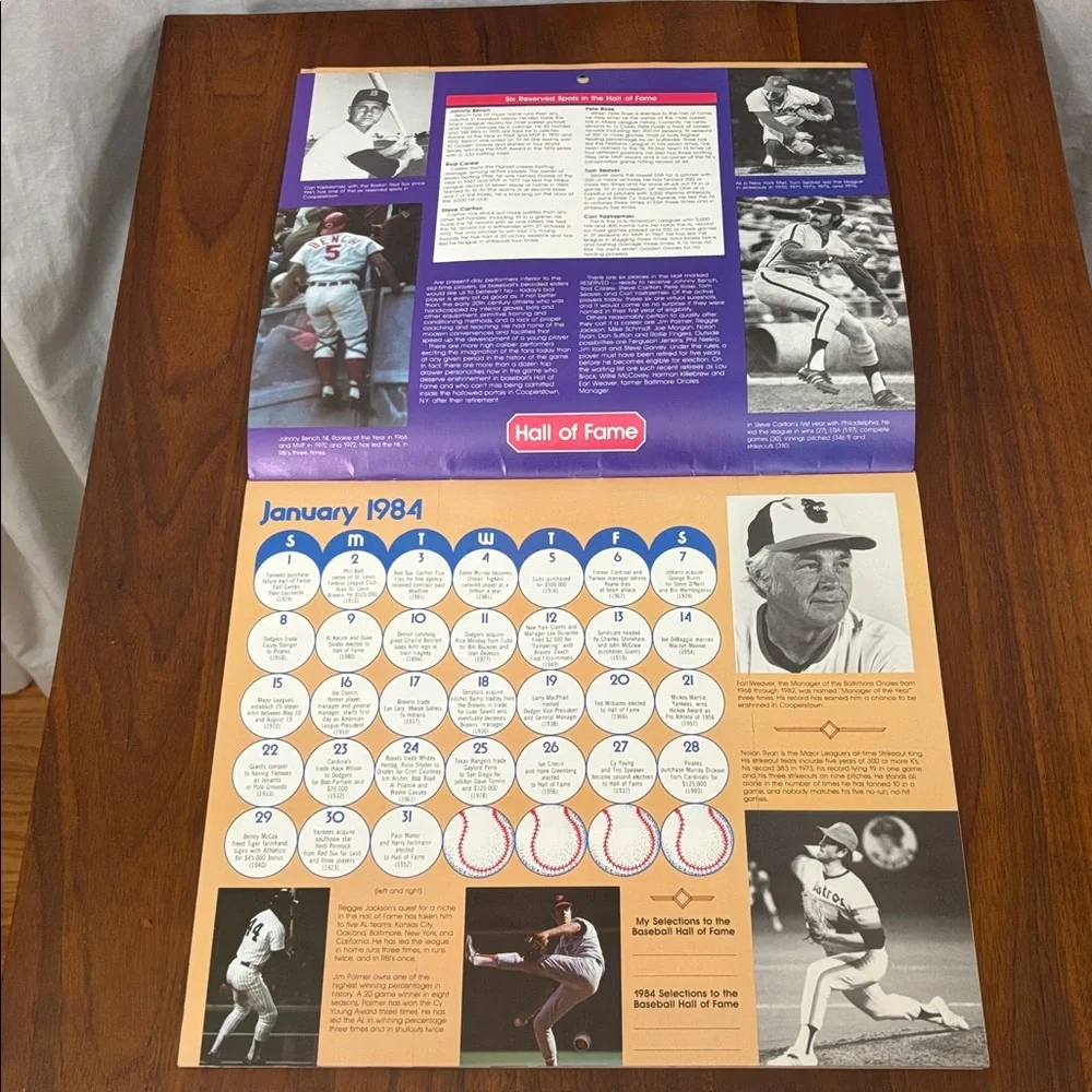 Vintage 1984 Macmillan baseball calendar